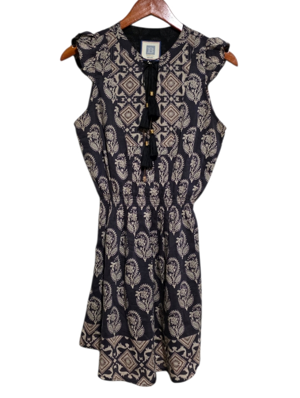 Bell By Alicia Bell Mini Dress in Navy/Beige Size Small